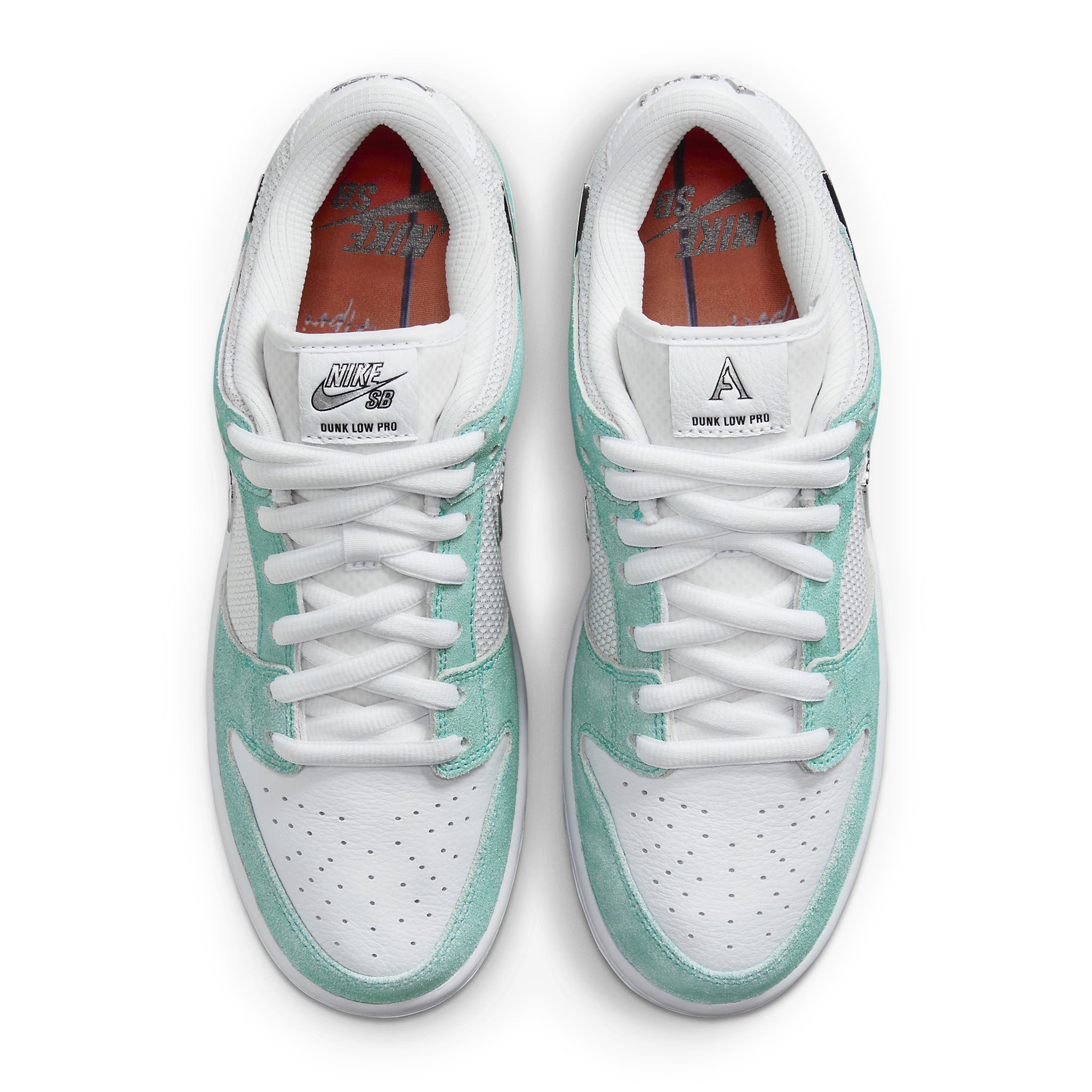 Top view of April Skateboards x Nike SB Dunk Low Turbo Green FD2562-400